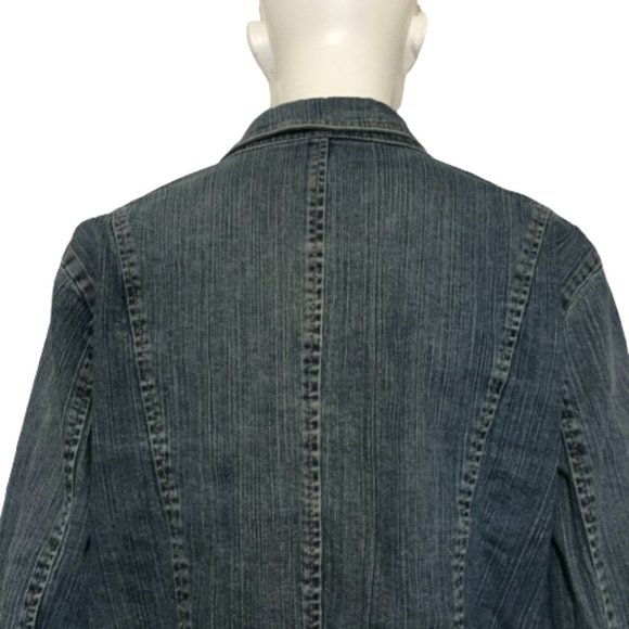Contrast Jeans Size XL Blue Jacket - Picture 5 of 14